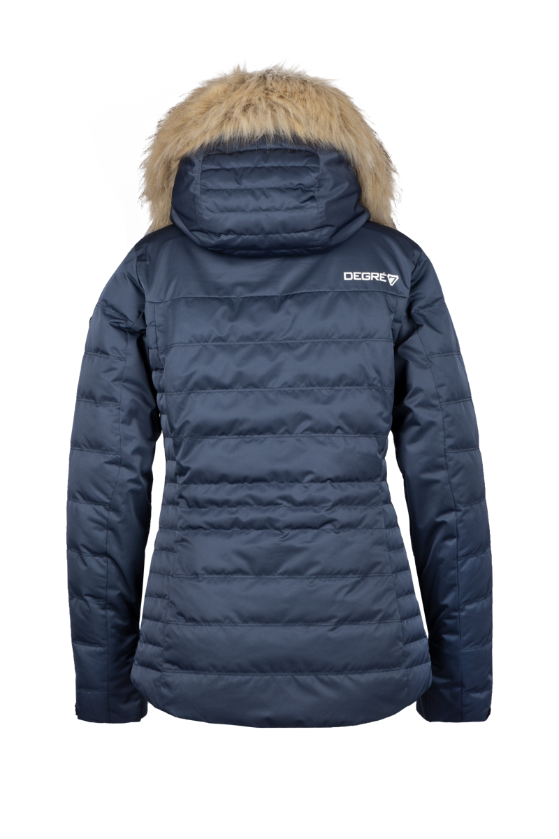 Degre 7 Womens Traqui Faux Fur Ski Jacket - Dark Pearly Blue-1